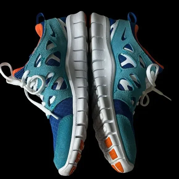 Nike Women's Free Run 2 Light Photo Blue Orange Midnight SZ/7 - Picture 11 of 14